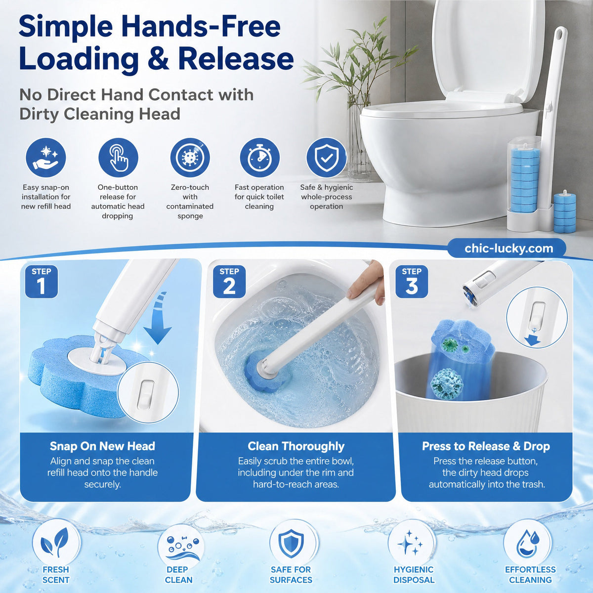 ⏳⚡50K+ SOLD!🚽💦Hands-Free Cleaning Gadget🧽Disposable toilet cleaning tool