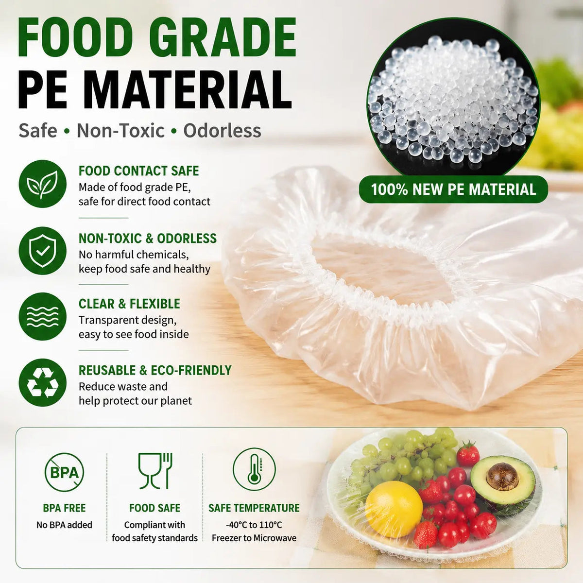🔥50PCS Disposable Stretch Food Covers for Bowls & Plates🔥