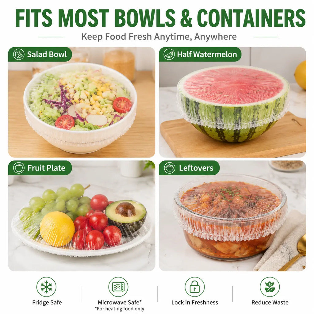 🔥50PCS Disposable Stretch Food Covers for Bowls & Plates🔥