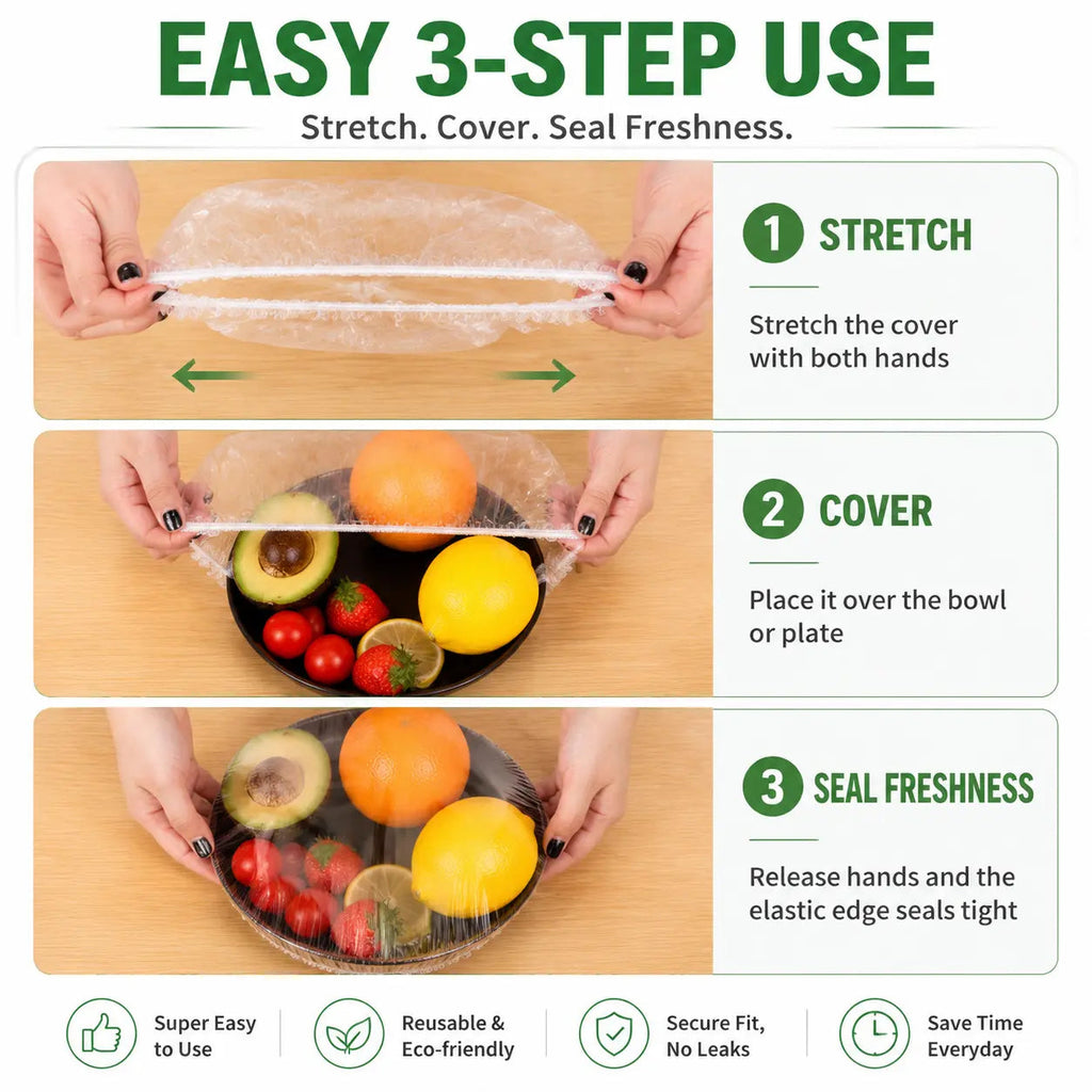 🔥50PCS Disposable Stretch Food Covers for Bowls & Plates🔥