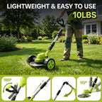 🌿⚡21V 3-in-1 Cordless String Trimmer, Edger & Mini Mower – 2 Batteries Included