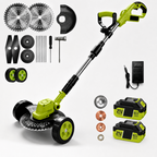 🌿⚡21V 3-in-1 Cordless String Trimmer, Edger & Mini Mower – 2 Batteries Included