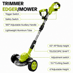 🌿⚡21V 3-in-1 Cordless String Trimmer, Edger & Mini Mower – 2 Batteries Included