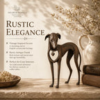 Heritage Heart Sighthound Sculpture – Vintage Iron Dog Accent for Timeless Interiors