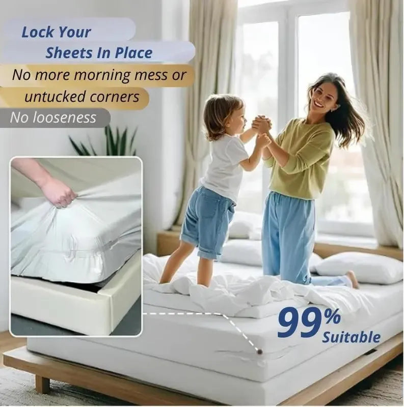 Stay-Put Fitted Sheet Corner Holders, 4-Pack