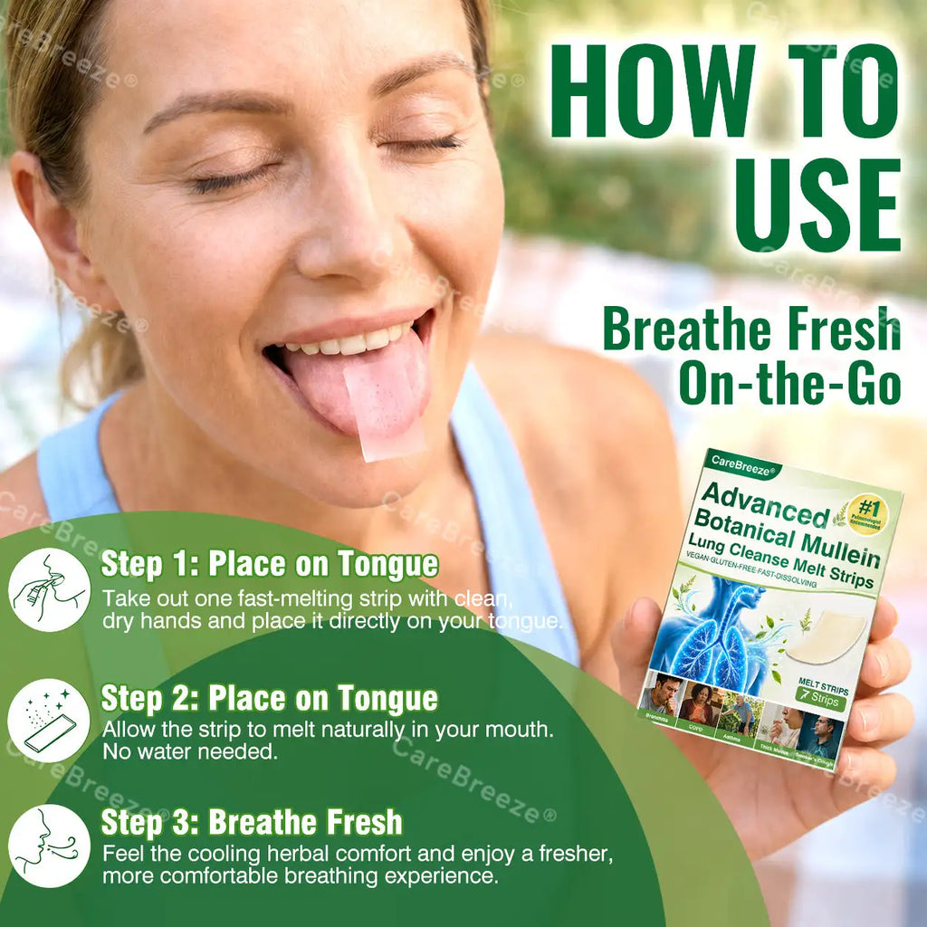 CareBreeze® Advanced Botanical Mullein Lung Cleanse Melt Strips