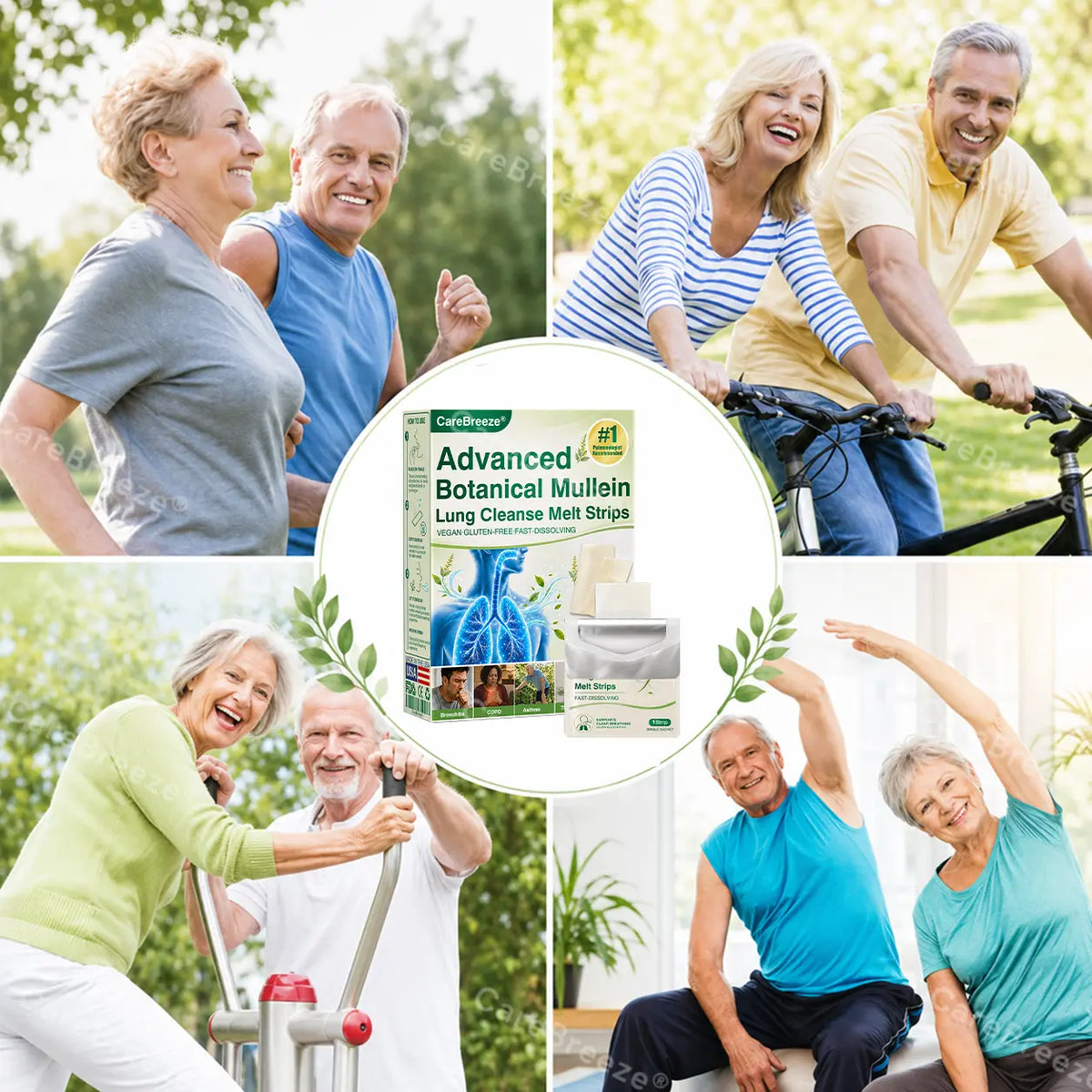 CareBreeze® Advanced Botanical Mullein Lung Cleanse Melt Strips
