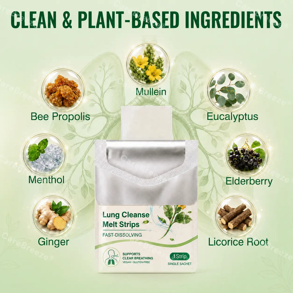 CareBreeze® Advanced Botanical Mullein Lung Cleanse Melt Strips