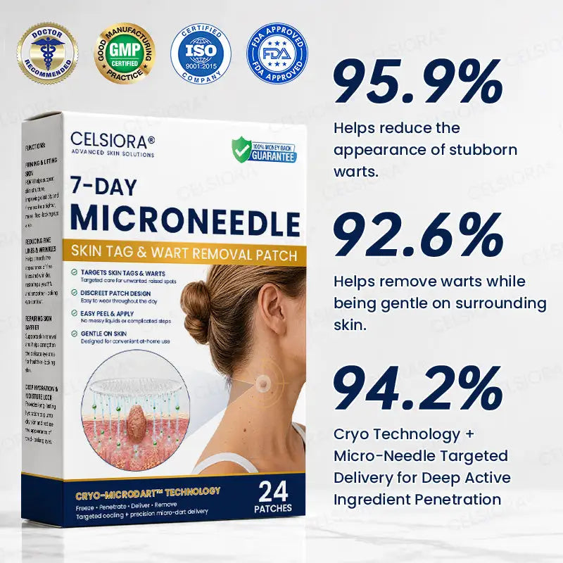 Celsiora® 7-Day MicroNeedle Skin Tag & Wart Removal Patch