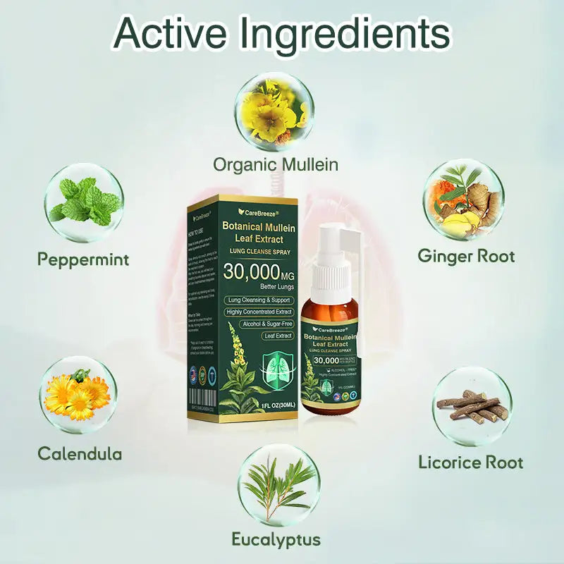 CareBreeze® Botanical Mullein Leaf Extract Lung Cleanse Spray