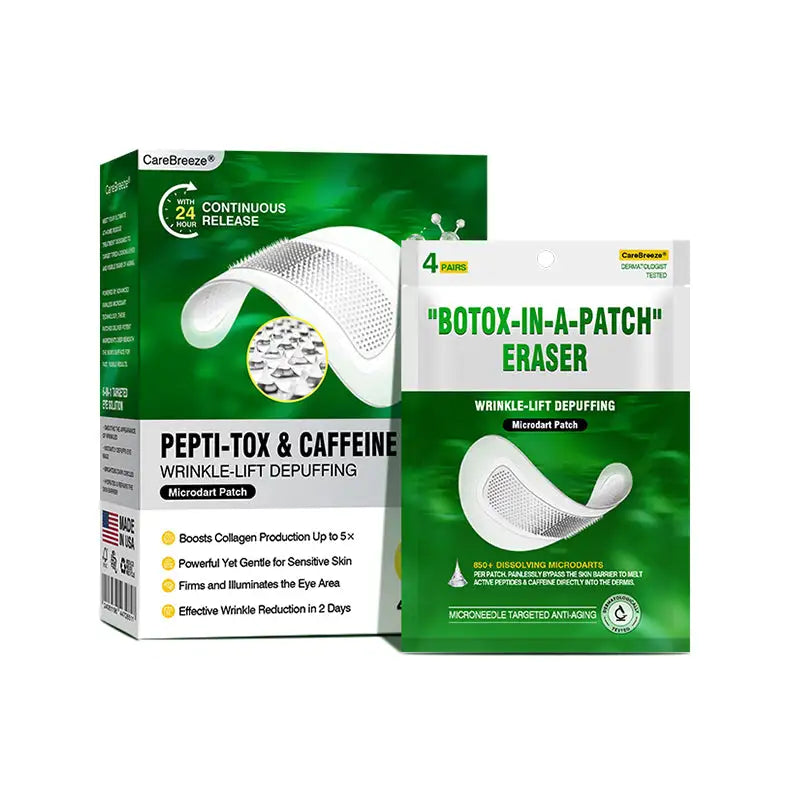 CareBreeze® Pepti-Tox & Caffeine Shot Wrinkle-Lift Depuffing Microdart Patch