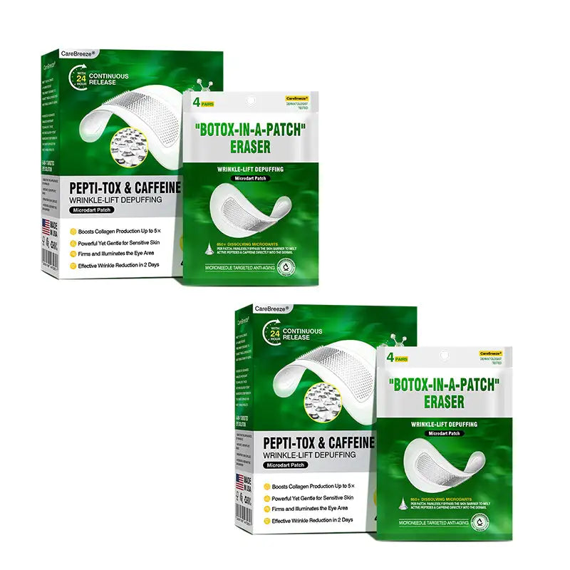 CareBreeze® Pepti-Tox & Caffeine Shot Wrinkle-Lift Depuffing Microdart Patch